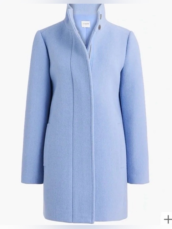 J. Crew Jackets & Blazers - J. Crew Women's Dusty Periwinkle Button Neck Blue City Coat Size 4 New with Tags